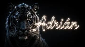 Adrian horizontal - Tigre Negro Imponente Neón