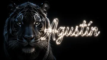 Agustin horizontal - Tigre Negro Imponente Neón
