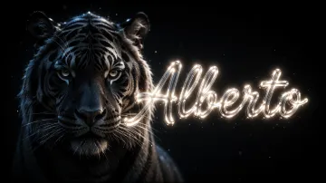Alberto horizontal - Tigre Negro Imponente Neón