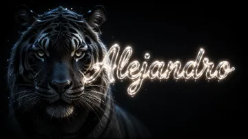 Alejandro horizontal - Tigre Negro Imponente Neón