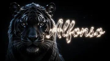 Alfonso horizontal - Tigre Negro Imponente Neón