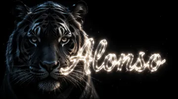 Alonso horizontal - Tigre Negro Imponente Neón