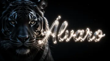 Alvaro horizontal - Tigre Negro Imponente Neón