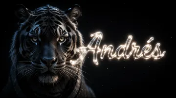 Andres horizontal - Tigre Negro Imponente Neón