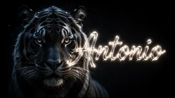 Antonio horizontal - Tigre Negro Imponente Neón
