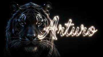 Arturo horizontal - Tigre Negro Imponente Neón