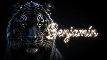 Benjamin horizontal - Tigre Negro Imponente Neón