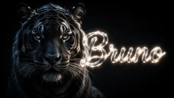 Bruno horizontal - Tigre Negro Imponente Neón