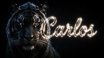 Carlos horizontal - Tigre Negro Imponente Neón