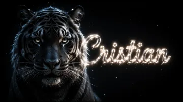 Cristian horizontal - Tigre Negro Imponente Neón