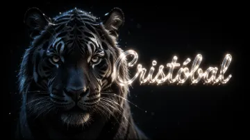Cristobal horizontal - Tigre Negro Imponente Neón