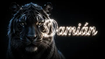 Damian horizontal - Tigre Negro Imponente Neón