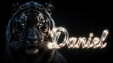 Daniel horizontal - Tigre Negro Imponente Neón