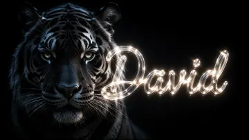 David horizontal - Tigre Negro Imponente Neón