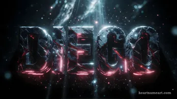 Fondo de pantalla horizontal con el nombre Diego - Piedra Volcánica y Neón Cósmico