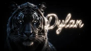 Dylan horizontal - Tigre Negro Imponente Neón