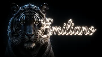 Emiliano horizontal - Tigre Negro Imponente Neón