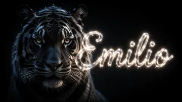 Emilio horizontal - Tigre Negro Imponente Neón