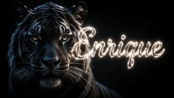 Enrique horizontal - Tigre Negro Imponente Neón