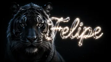 Felipe horizontal - Tigre Negro Imponente Neón