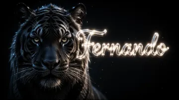 Fernando horizontal - Tigre Negro Imponente Neón