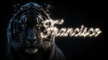 Francisco horizontal - Tigre Negro Imponente Neón