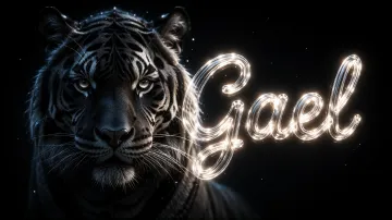 Gael horizontal - Tigre Negro Imponente Neón