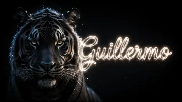 Guillermo horizontal - Tigre Negro Imponente Neón