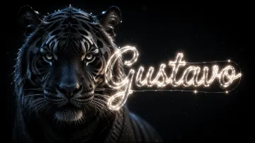 Gustavo horizontal - Tigre Negro Imponente Neón