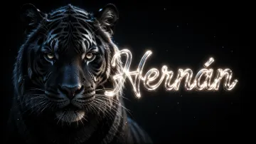 Hernan horizontal - Tigre Negro Imponente Neón