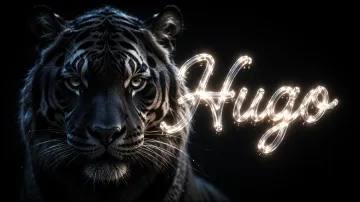 Hugo horizontal - Tigre Negro Imponente Neón