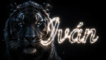 Ivan horizontal - Tigre Negro Imponente Neón