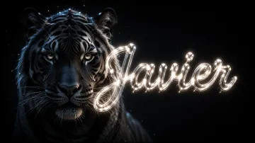 Javier horizontal - Tigre Negro Imponente Neón