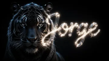Jorge horizontal - Tigre Negro Imponente Neón