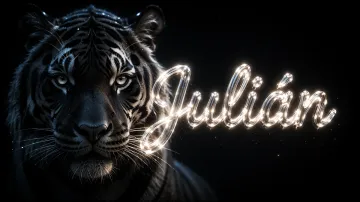 Julian horizontal - Tigre Negro Imponente Neón