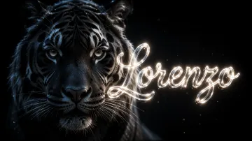 Lorenzo horizontal - Tigre Negro Imponente Neón