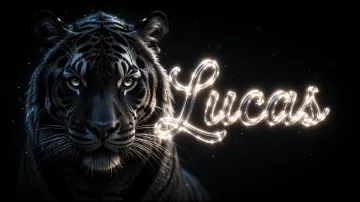 Lucas horizontal - Tigre Negro Imponente Neón