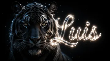 Luis horizontal - Tigre Negro Imponente Neón