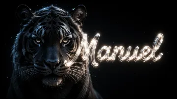 Manuel horizontal - Tigre Negro Imponente Neón