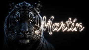 Martin horizontal - Tigre Negro Imponente Neón