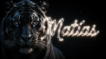 Matias horizontal - Tigre Negro Imponente Neón