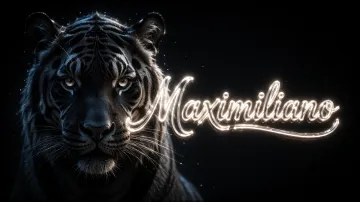 Maximiliano horizontal - Tigre Negro Imponente Neón