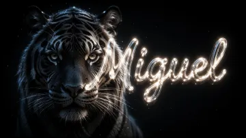 Miguel horizontal - Tigre Negro Imponente Neón