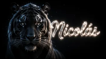 Nicolas horizontal - Tigre Negro Imponente Neón