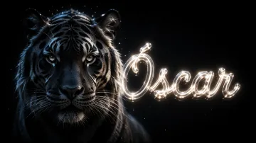 Oscar horizontal - Tigre Negro Imponente Neón