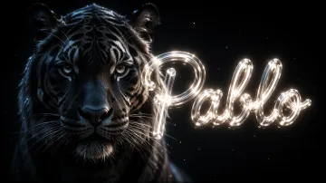 Pablo horizontal - Tigre Negro Imponente Neón