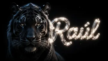 Raul horizontal - Tigre Negro Imponente Neón