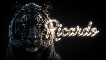 Ricardo horizontal - Tigre Negro Imponente Neón