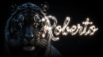 Roberto horizontal - Tigre Negro Imponente Neón