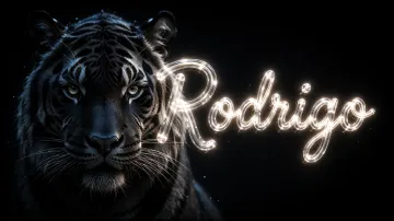 Rodrigo horizontal - Tigre Negro Imponente Neón
